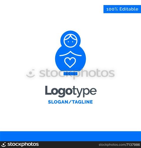 Dolphin, Mother, Love, Heart Blue Business Logo Template