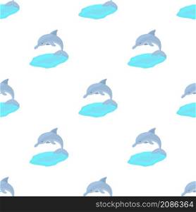 Dolphin pattern seamless background texture repeat wallpaper geometric vector. Dolphin pattern seamless vector