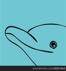 Dolphin sea animal silhouette. Art vector illustration.. Dolphin sea animal silhouette .