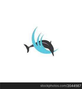 Dolphin vector icon illustration logo templat.