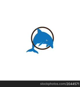 Dolphin vector icon illustration logo templat.