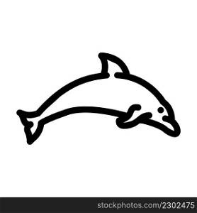 dolphin water mammal animal line icon vector. dolphin water mammal animal sign. isolated contour symbol black illustration. dolphin water mammal animal line icon vector illustration
