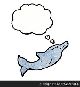 dolphin with thought bubble cartoon