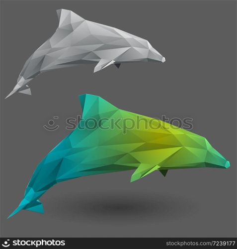 Dolphin. You can easily edit the image, change the color in one click. Dolphin from triangles