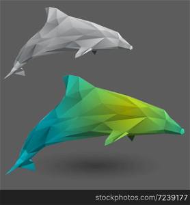 Dolphin. You can easily edit the image, change the color in one click. Dolphin from triangles