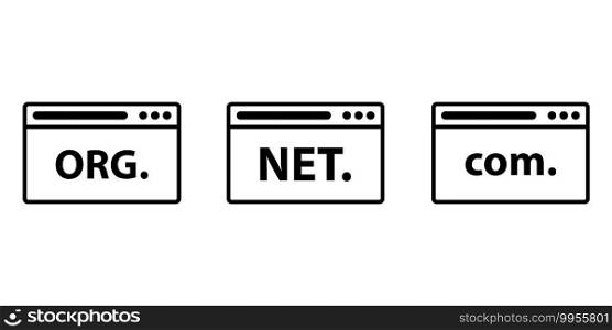Domain names in browser. Web icon