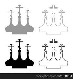 Dome of the Church set icon grey black color vector illustration image simple solid fill outline contour line thin flat style. Dome of the Church set icon grey black color vector illustration image solid fill outline contour line thin flat style
