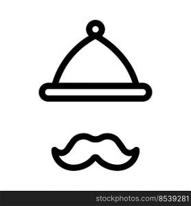 Dome shaped hat with a retro style Dandy mustache