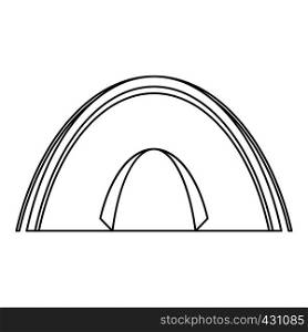 Dome tent icon. Outline illustration of dome tent vector icon for web. Dome tent icon, outline style