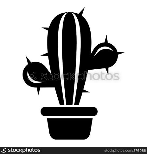 Domestic cactus icon. Simple illustration of domestic cactus vector icon for web. Domestic cactus icon, simple style