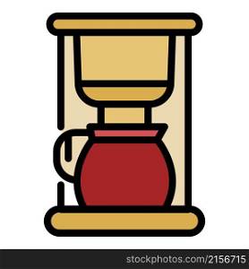 Domestic coffee machine icon. Outline domestic coffee machine vector icon color flat isolated. Domestic coffee machine icon color outline vector