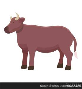 Domestic cow icon cartoon vector. Cattle farm. Eat grass. Domestic cow icon cartoon vector. Cattle farm