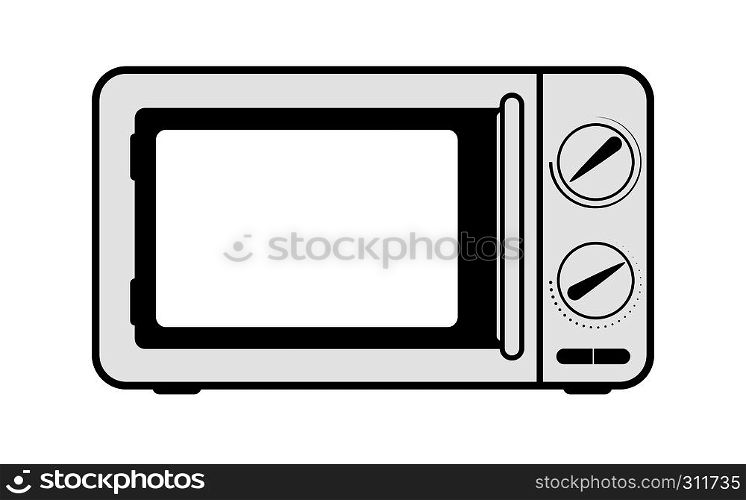 Domestic kitchen appliances, the simple picture of a microwave oven
