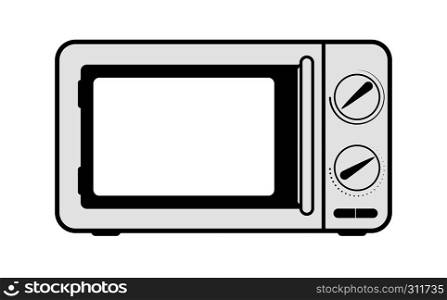 Domestic kitchen appliances, the simple picture of a microwave oven