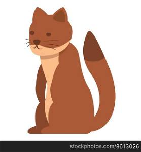 Domestic weasel icon cartoon vector. Cute animal. Carnivore pet. Domestic weasel icon cartoon vector. Cute animal