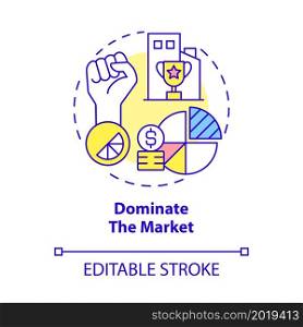 Dominate the market concept icon. Importance of business expansion abstract idea thin line illustration. Strength and power of brand. Vector isolated outline color drawing. Editable stroke. Dominate the market concept icon