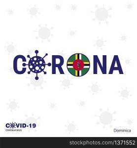Dominica Coronavirus Typography. COVID-19 country banner. Stay home, Stay Healthy. Take care of your own health