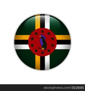 Dominica flag on button