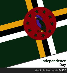 Dominica independence day with flag vector illustration for web. Dominica independence day