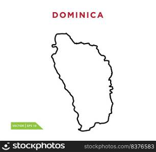 Dominica map icon vector logo template