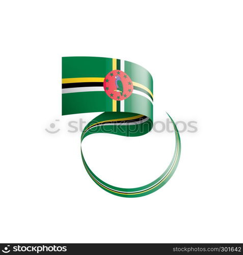 Dominica national flag, vector illustration on a white background. Dominica flag, vector illustration on a white background