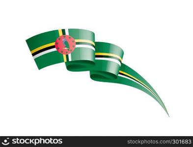 Dominica national flag, vector illustration on a white background. Dominica flag, vector illustration on a white background