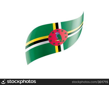 Dominica national flag, vector illustration on a white background. Dominica flag, vector illustration on a white background