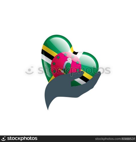 Dominica national flag, vector illustration on a white background. Dominica flag, vector illustration on a white background