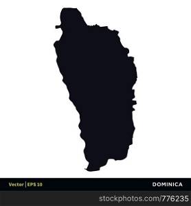 Dominica - North America Countries Map Icon Vector Logo Template Illustration Design. Vector EPS 10.