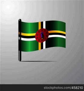 Dominica waving Shiny Flag design vector