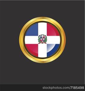 Dominican Republic flag Golden button
