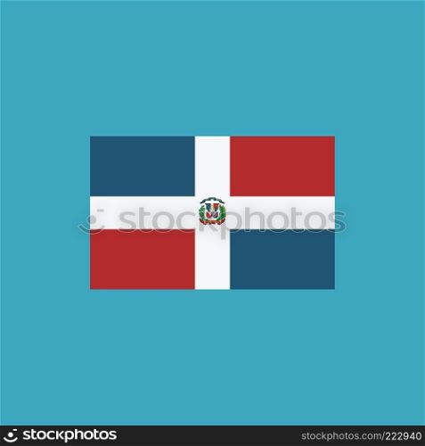 Dominican Republic flag icon in flat design. Independence day or National day holiday concept.