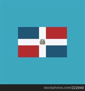 Dominican Republic flag icon in flat design. Independence day or National day holiday concept.