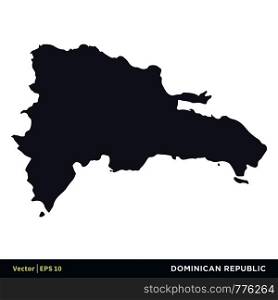 Dominican Republic - North America Countries Map Icon Vector Logo Template Illustration Design. Vector EPS 10.