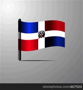 Dominican Republic waving Shiny Flag design vector