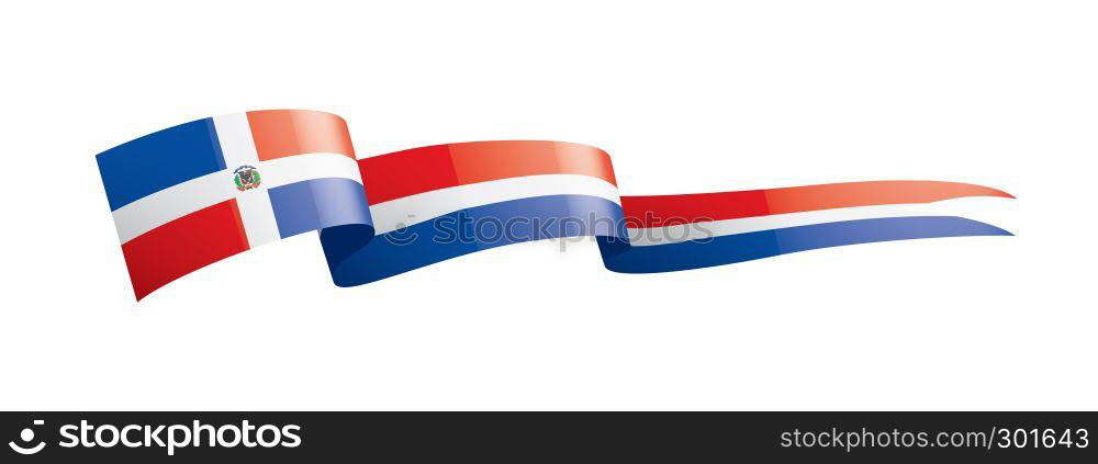 Dominicana national flag, vector illustration on a white background. Dominicana flag, vector illustration on a white background