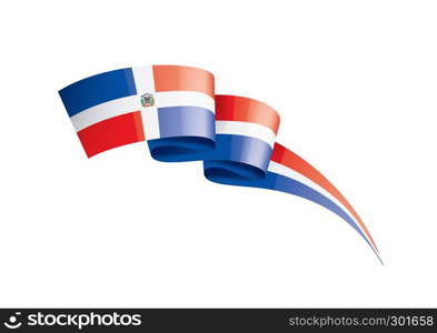 Dominicana national flag, vector illustration on a white background. Dominicana flag, vector illustration on a white background