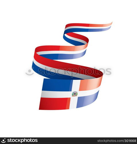 Dominicana national flag, vector illustration on a white background. Dominicana flag, vector illustration on a white background