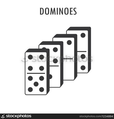 domino bones icon. gaming item,isolated on white background,vector illustration
