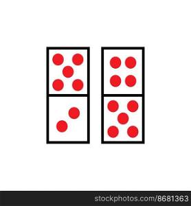 domino card icon vector symbol template