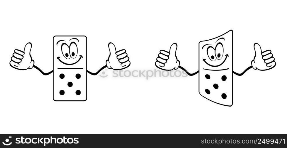 Domino tiles. Classic dominoes, domino’s pictogram. Playing, parts of game full bones tiles. Black, white domino. Flat vector set. 28 pieces. White chip of domino on board for gambling. 