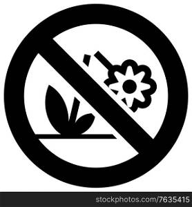 Don&rsquo;t destroy the Flower forbidden sign, modern round sticker