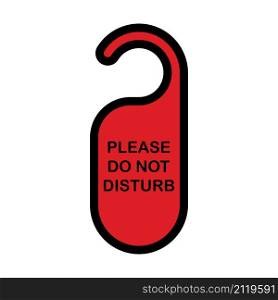 Don&rsquo;t Disturb Tag Icon. Editable Bold Outline With Color Fill Design. Vector Illustration.