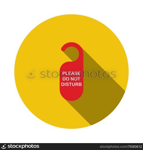 Don&rsquo;t Disturb Tag Icon. Flat Circle Stencil Design With Long Shadow. Vector Illustration.