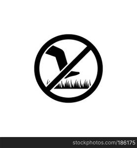 Don’t step sign. Don’t step on grass icon. Vector illustration Don’t walk on grass.