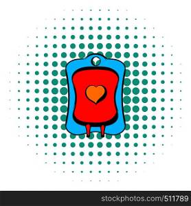 Donate blood icon in comics style on a white background. Donate blood icon, comics style
