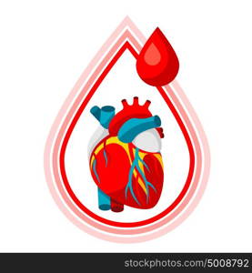 Donate blood. Medical and healthcare iIllustration of human heart. Donate blood. Medical and healthcare illustration of human heart.