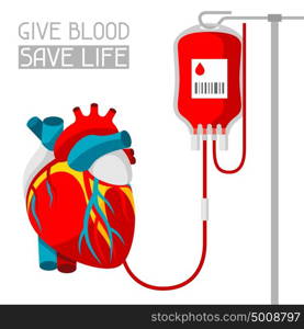 Donate blood. Medical and healthcare iIllustration of human heart. Donate blood. Medical and healthcare illustration of human heart.