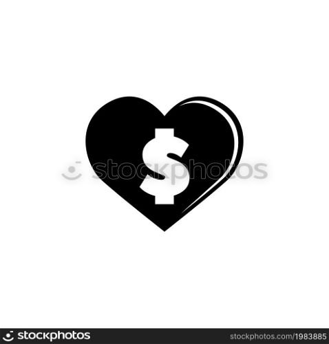 Donate Money, Donation. Flat Vector Icon illustration. Simple black symbol on white background. Donate Money, Donation sign design template for web and mobile UI element. Donate Money, Donation Flat Vector Icon