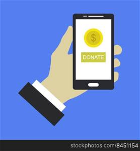 Donate money on smartphone